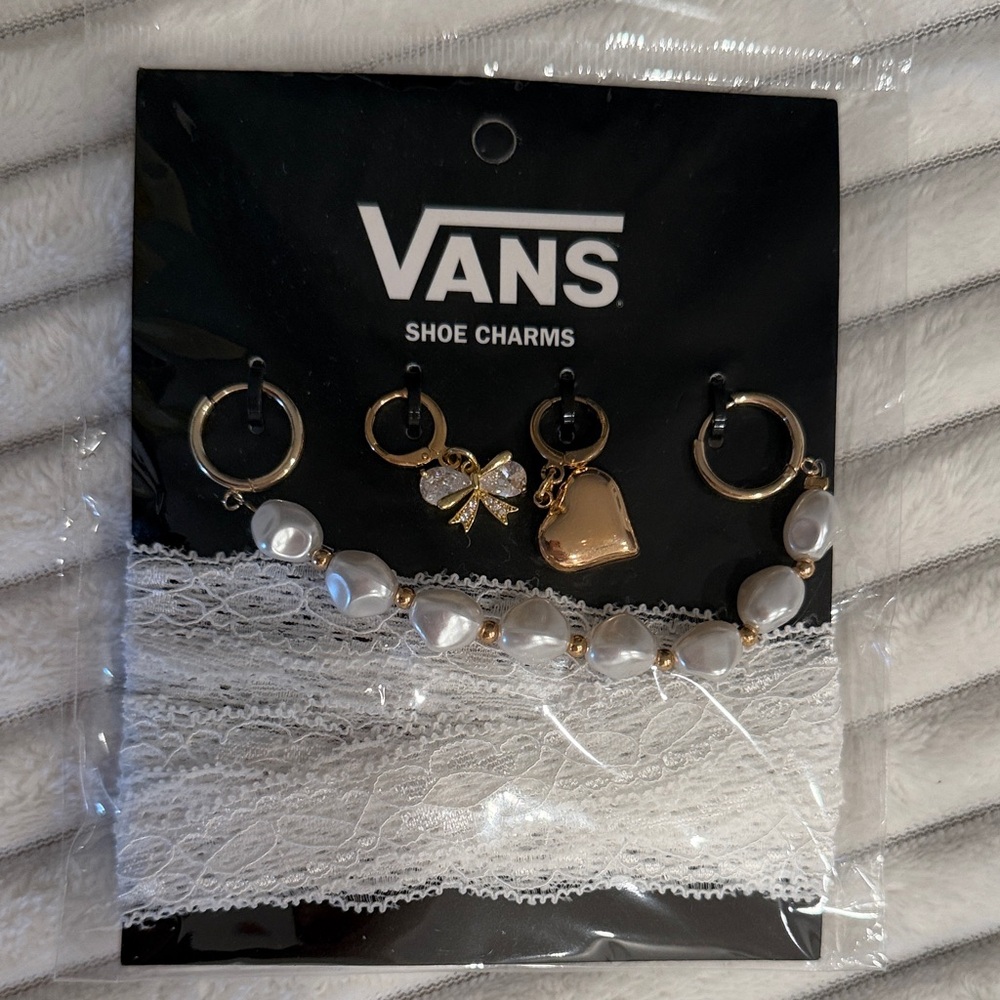 Vans Gold and White Shoe Charms Set